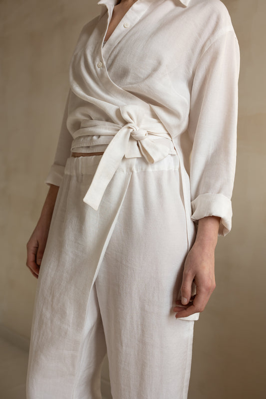 Chemise cache-coeur asymétrique Hortense