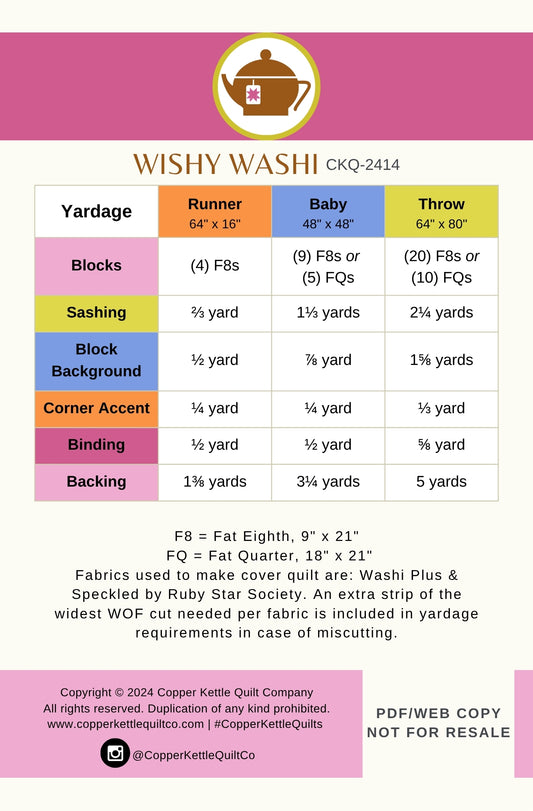 Wishy Washi | CKQ-2414 Quilt Pattern