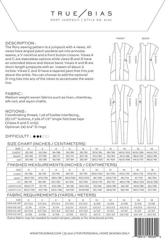 Rory Jumpsuit Pattern 0 - 18 - homesewn