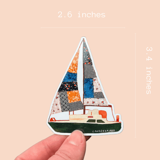 Sailboat Vinyl Sticker, Boat Sticker, Nautical Stickers - homesewn