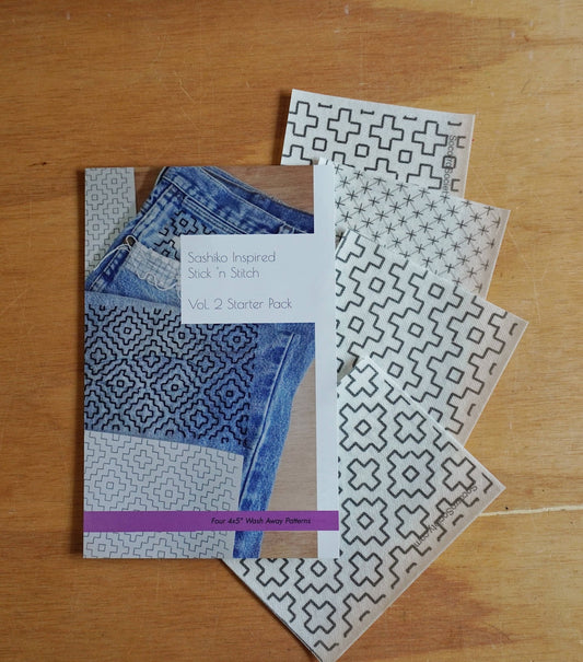 Sashiko Inspired Mending Stick and Stitch Patterns - Vol 2 - homesewn