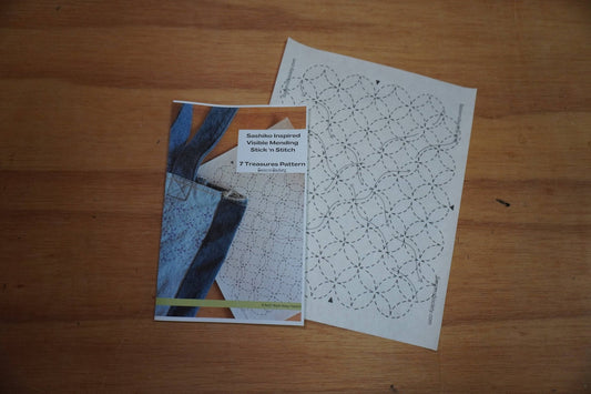 Sashiko Inspired Seven Treasures Stick and Stitch Pattern - homesewn