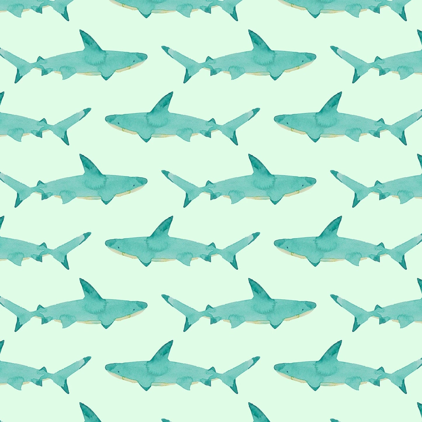 Sharks Aqua - Lewis & Irene Fabric - homesewn