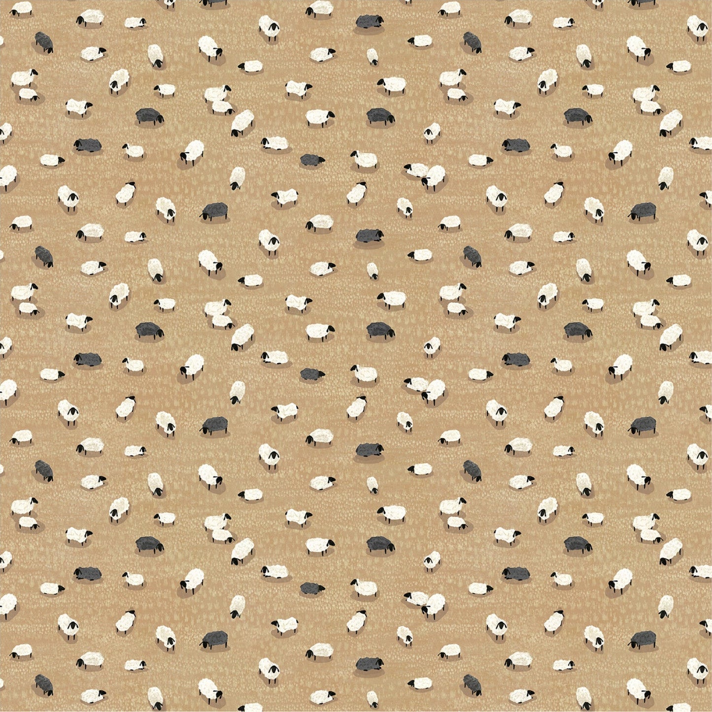 Sheep - Tan - Quilting Cotton Fabric - homesewn