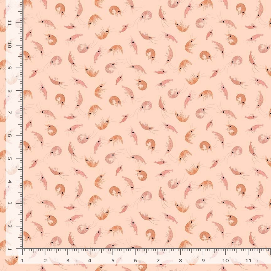 Shrimply the Best - Bellini - Beyond the Sea - QUILTING COTTON/POPLIN - homesewn