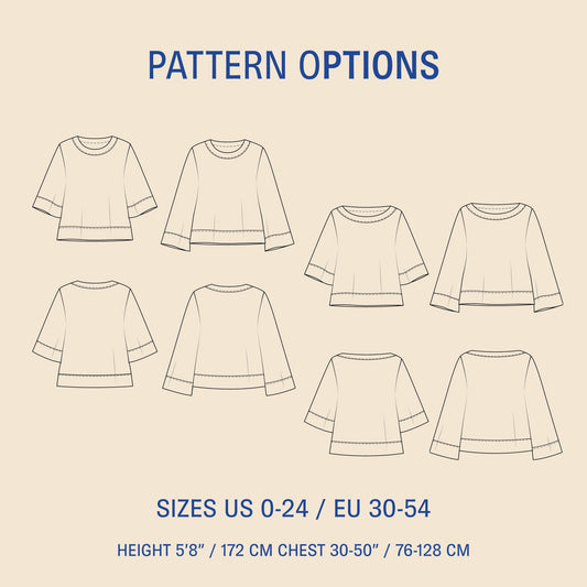 Silke Blouse Sewing pattern PDF DOWNLOAD - homesewn