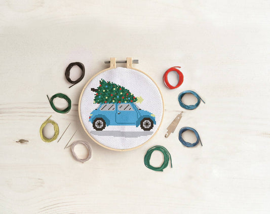Simply Make Cross Stitch Kit - Tree on Car - homesewn