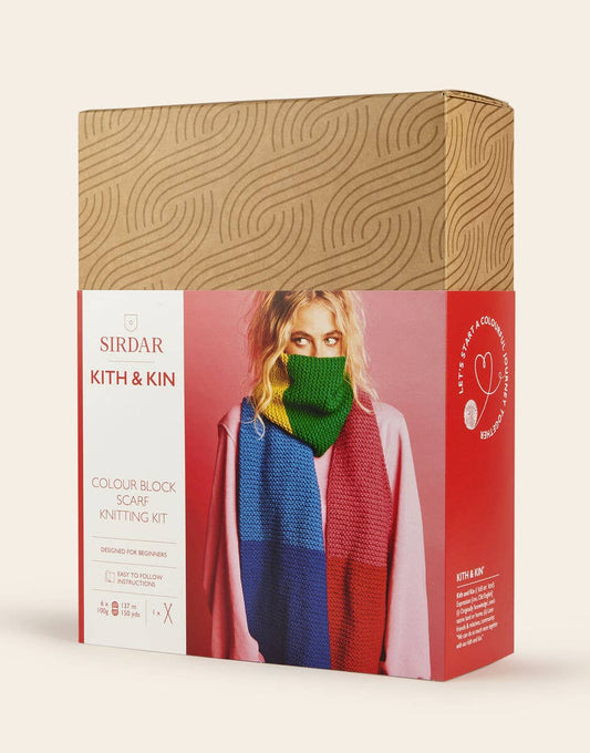 Sirdar Color Block Scarf Knit Kit - homesewn