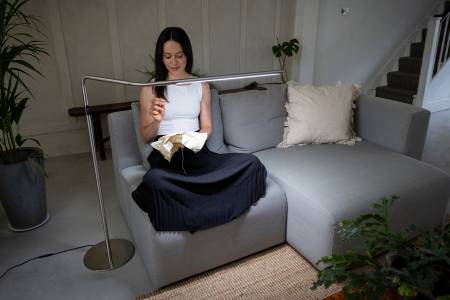 Slimline 4 Floor Lamp - Brushed Steel - homesewn