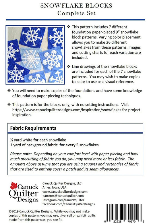 Snowflake Blocks Complete Quilt Pattern - homesewn