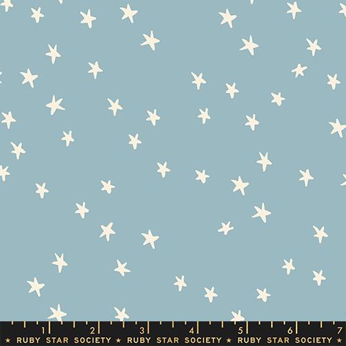 Starry - New Soft Blue - QUILTING COTTON/POPLIN - homesewn