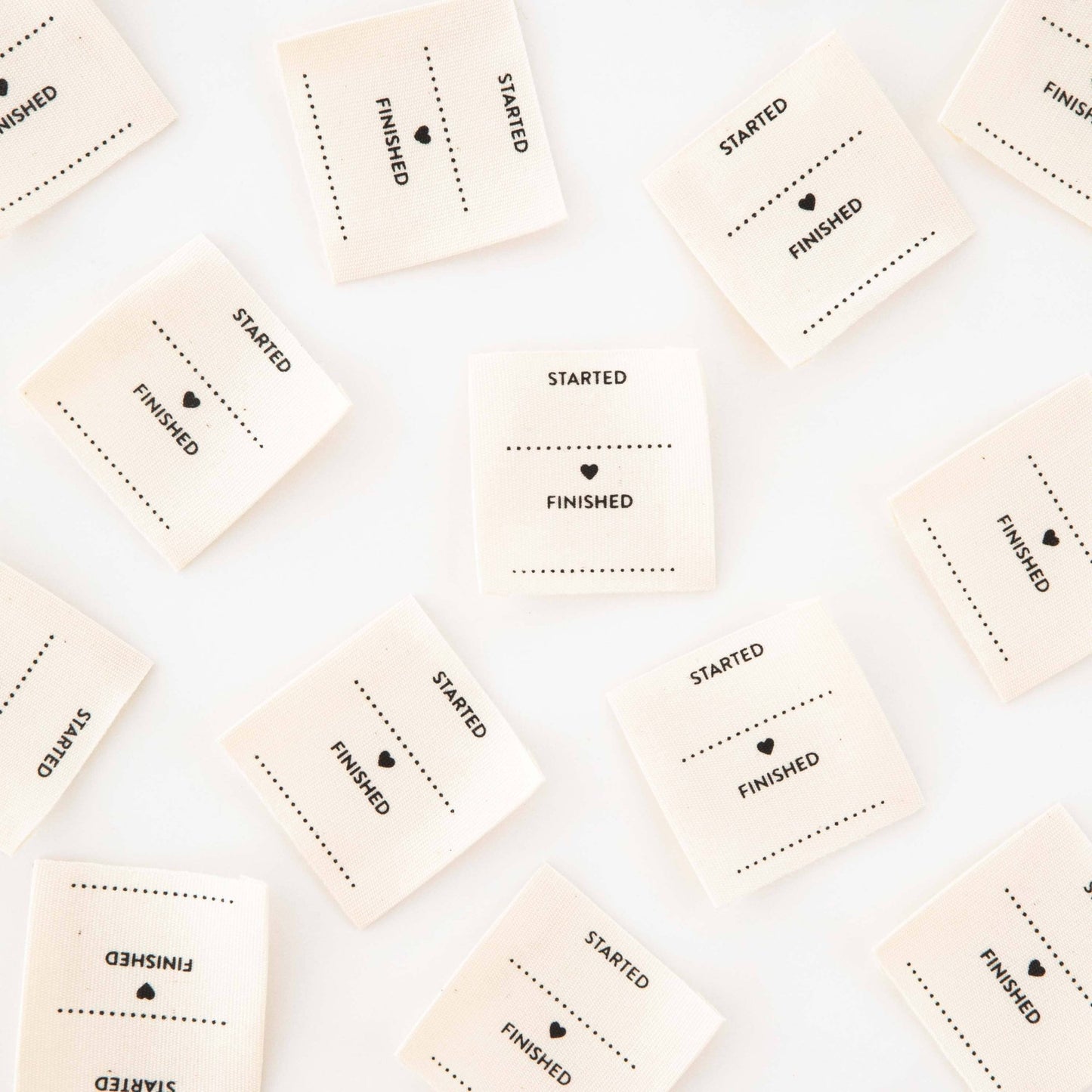 Started Finished Organic Cotton Sewing and Quilting Labels - homesewn