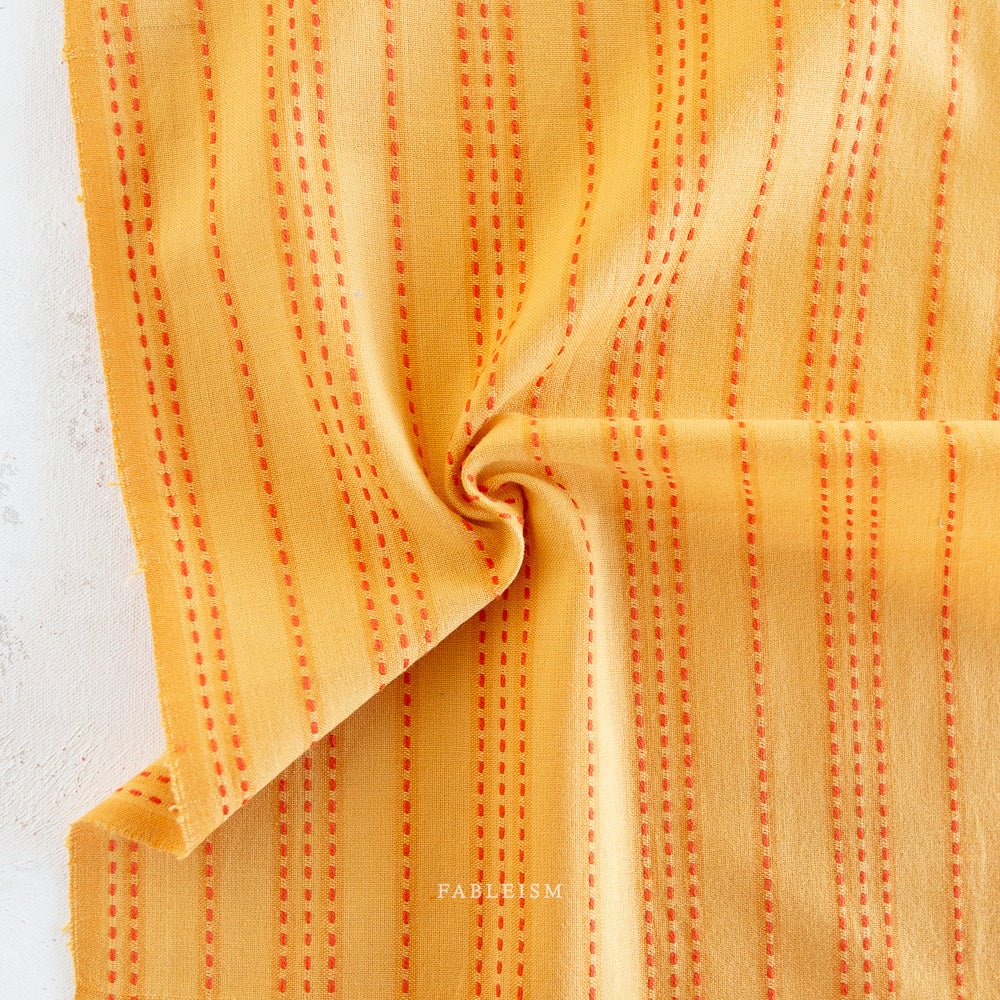 Stitch Stripe in Turmeric - Lucky Loom - homesewn
