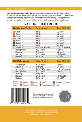 Stripe Crossing Quilt Pattern - homesewn