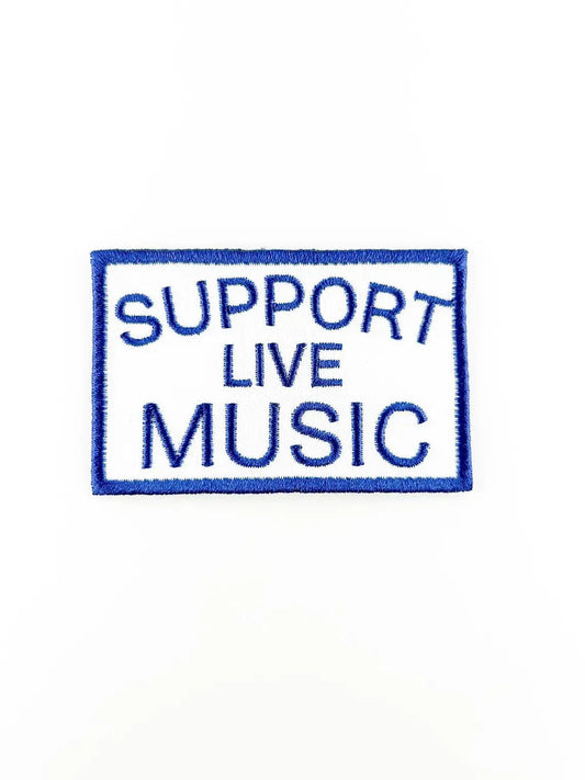 Support Live Music Embroidered Iron On Patch, Trucker Hat - homesewn