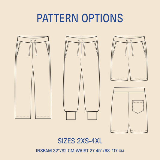 Sweatpants sewing pattern PDF DOWNLOAD - homesewn