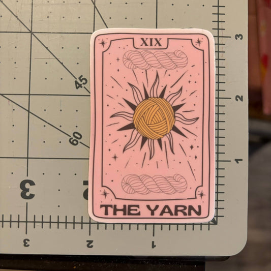 The Yarn Tarot Card Sun Moon - Vinyl Laptop Bumper Sticker - homesewn