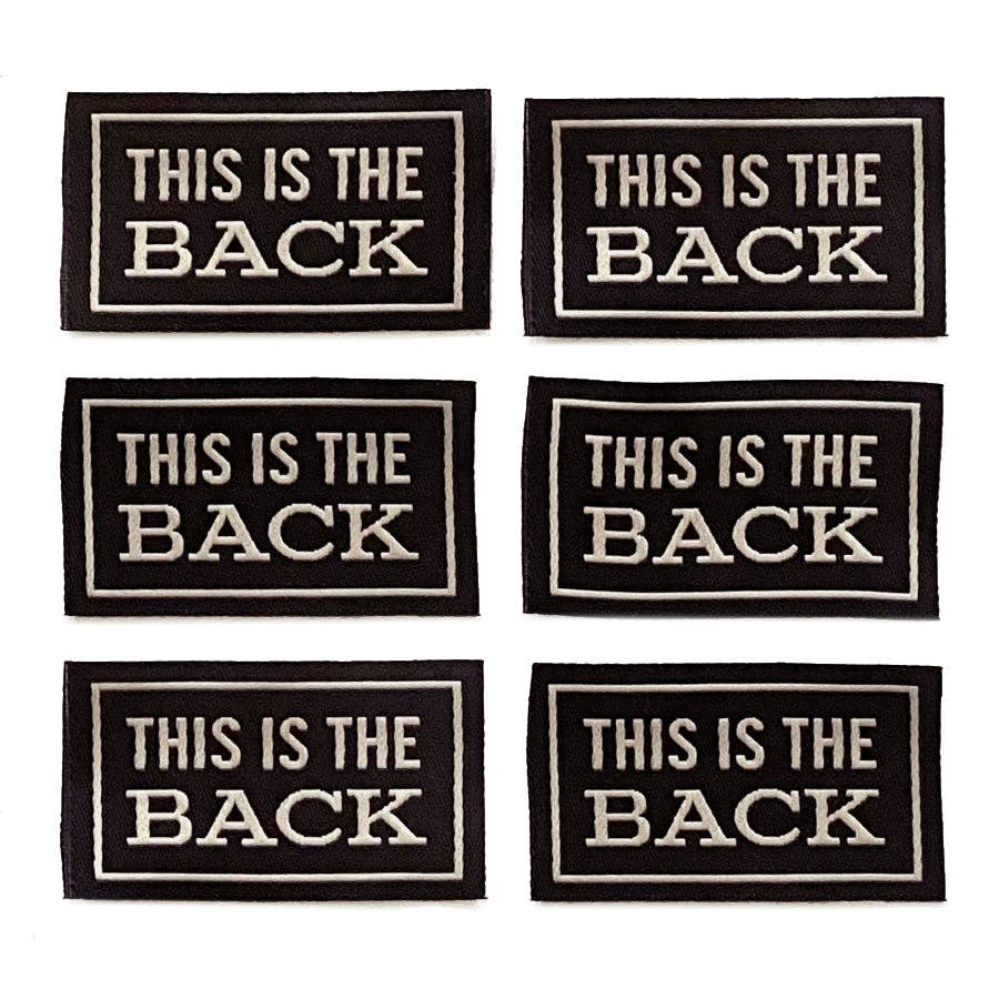 This Is The Back Labels Pack of 6, Black - homesewn