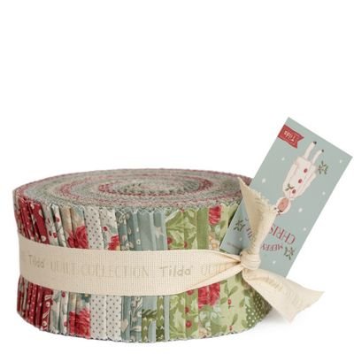 Tilda Merry Little Christmas Fabric Roll 2.5in Strips Jelly Roll - 40 pieces - homesewn