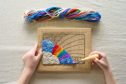 Traditional Rug Hooking Kit - Rainbow - homesewn