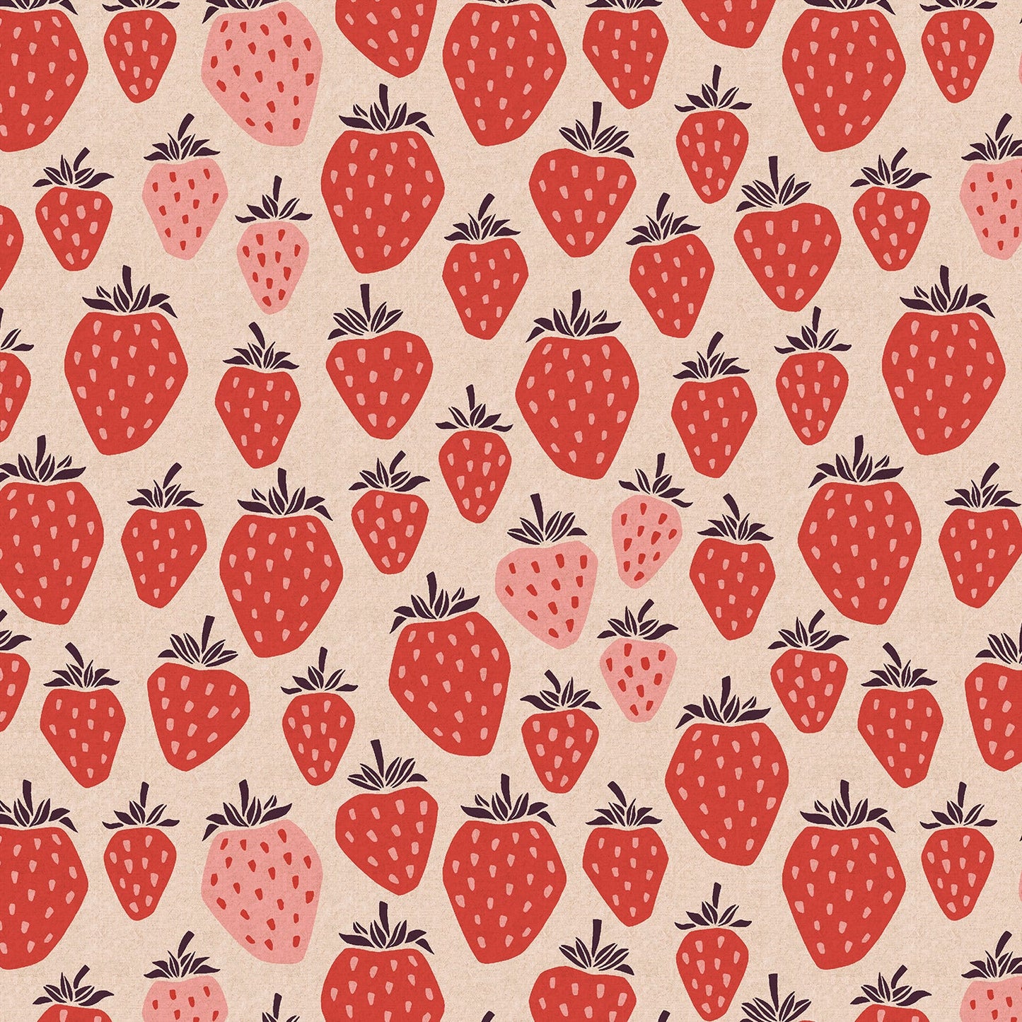 Under The Apple Tree - Queen of Berries CANVAS - True Red Fabric - homesewn