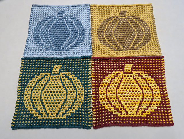 Intro to Mosaic Knitting – Autumn Favorite Pumpkin Washcloth