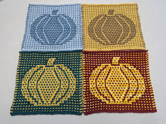 Intro to Mosaic Knitting – Autumn Favorite Pumpkin Washcloth