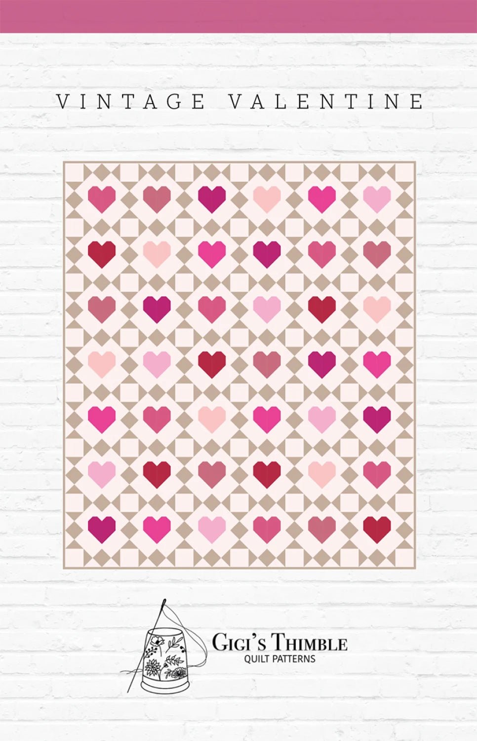 Vintage Valentine Printed Quilt Pattern - homesewn