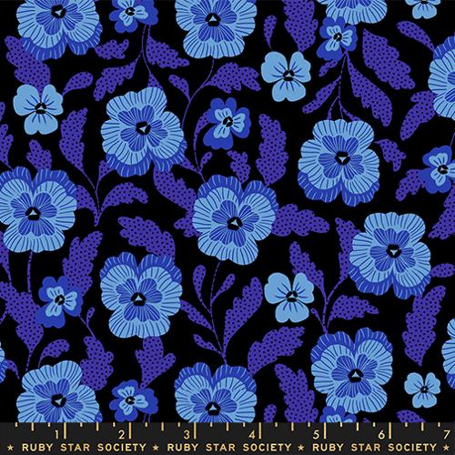 Violets - Black - Hello Alice - QUILTING COTTON/POPLIN - homesewn
