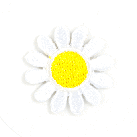 White Daisy Embroidered Sticker Patch - homesewn