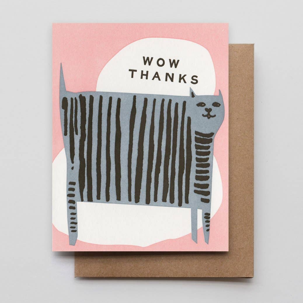 Wow Thanks Cat Card - homesewn