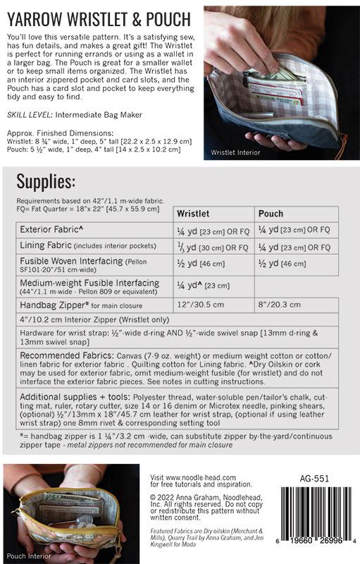 Yarrow Wristlet & Pouch Pattern - homesewn