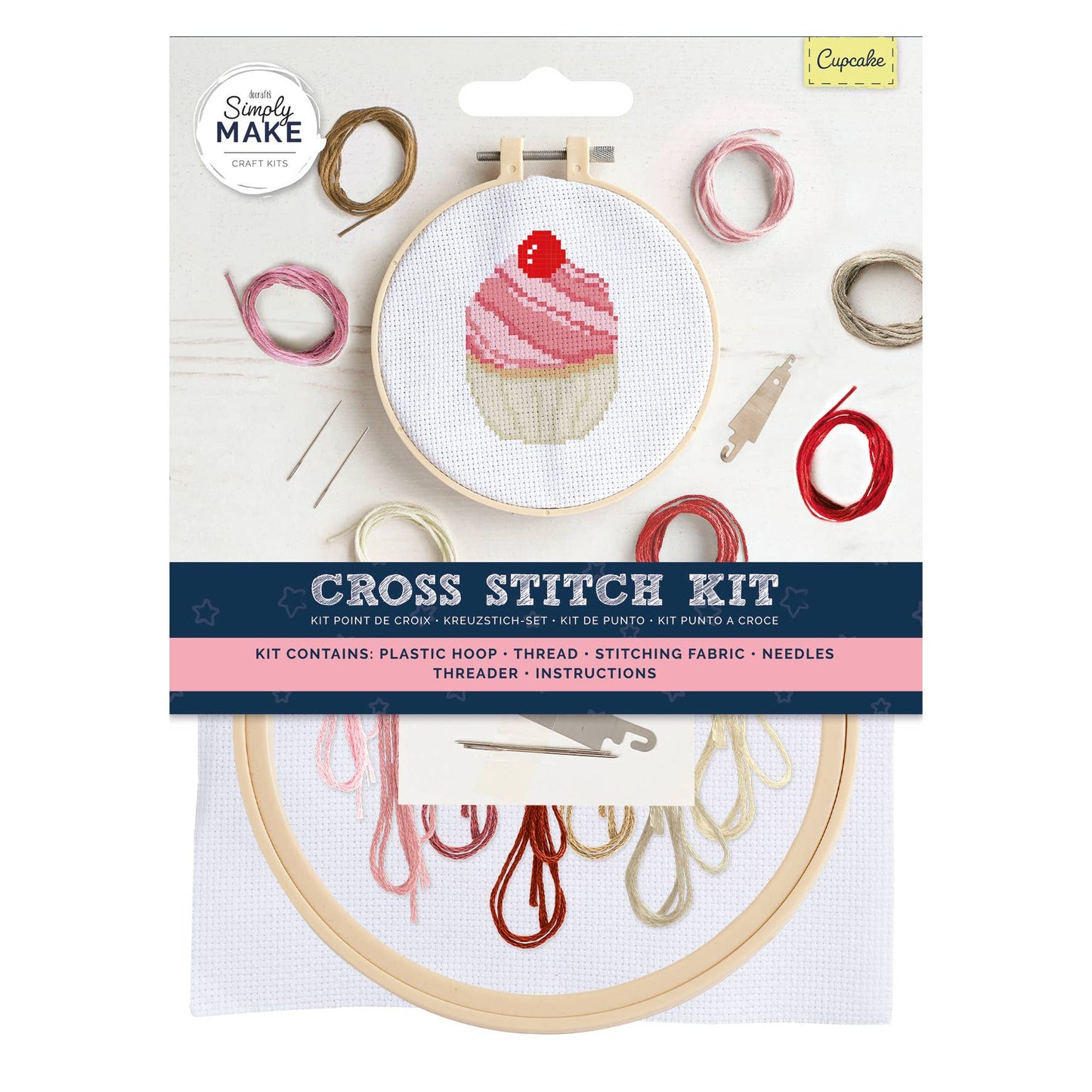 Simply Make Cross Stitch Kit - Cupcake - homesewn