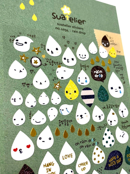 01034 Rain Drop Paper Stickers - homesewn
