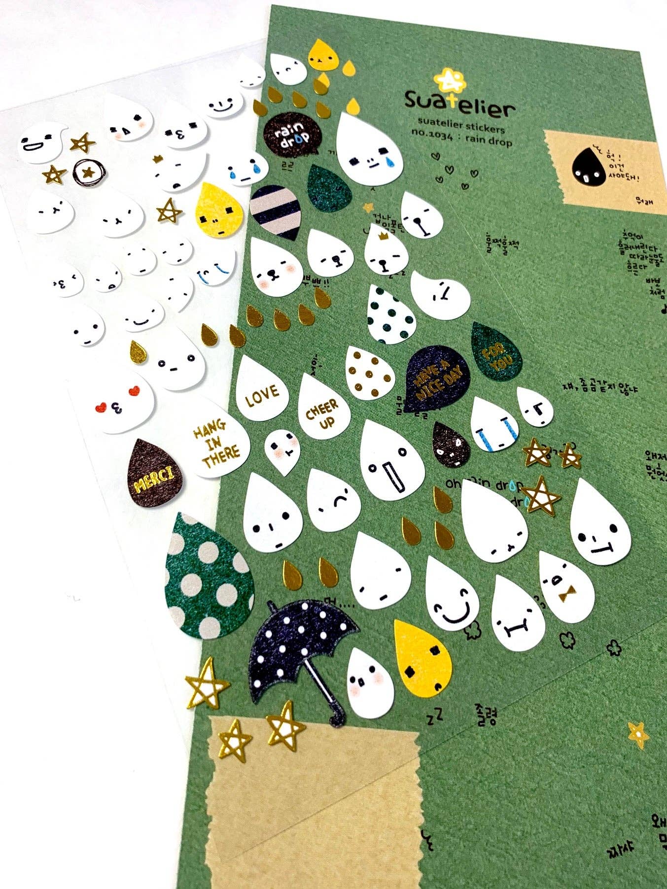 01034 Rain Drop Paper Stickers - homesewn