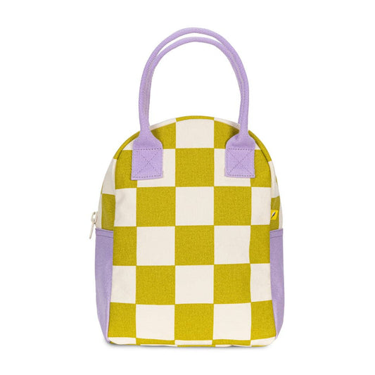 Zipper Project Bag - Checks Pear