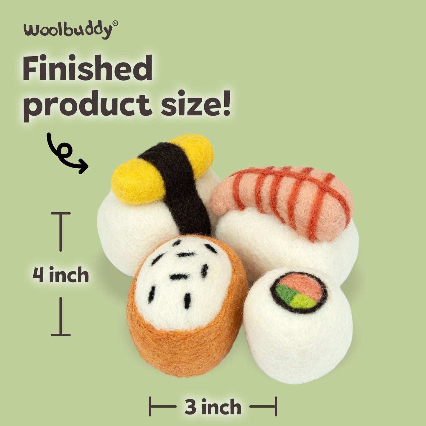 Beginner Sushi Needle Felting Kit – DIY Craft Gift