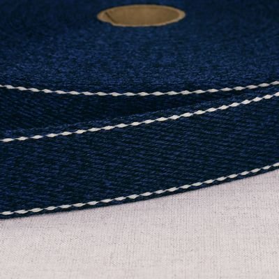 1 1/4" Cotton Webbing - Mottled with Stitching - Sold by the 1/4 Yard - homesewn
