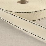 1 1/4" Cotton Webbing - Solid with Stitching Sold by the 1/4 Yard - homesewn