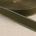 1 1/4" Cotton Webbing - Solid with Stitching Sold by the 1/4 Yard - homesewn