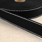 1 1/4" Cotton Webbing - Solid with Stitching Sold by the 1/4 Yard - homesewn