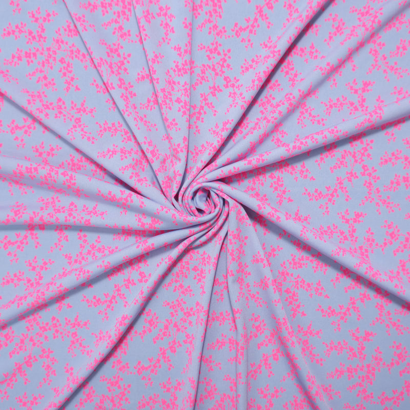 Blue-Neon Pink Poly Stretch ITY Jersey Knit 60" wide - Sold by the 1/4 Yard