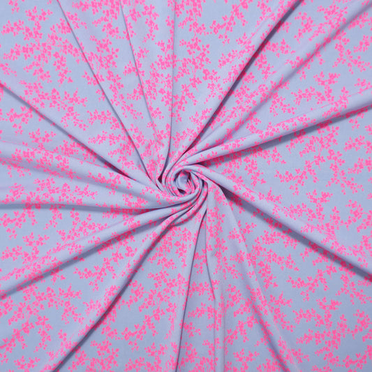 Blue-Neon Pink Poly Stretch ITY Jersey Knit 60" wide - Sold by the 1/4 Yard