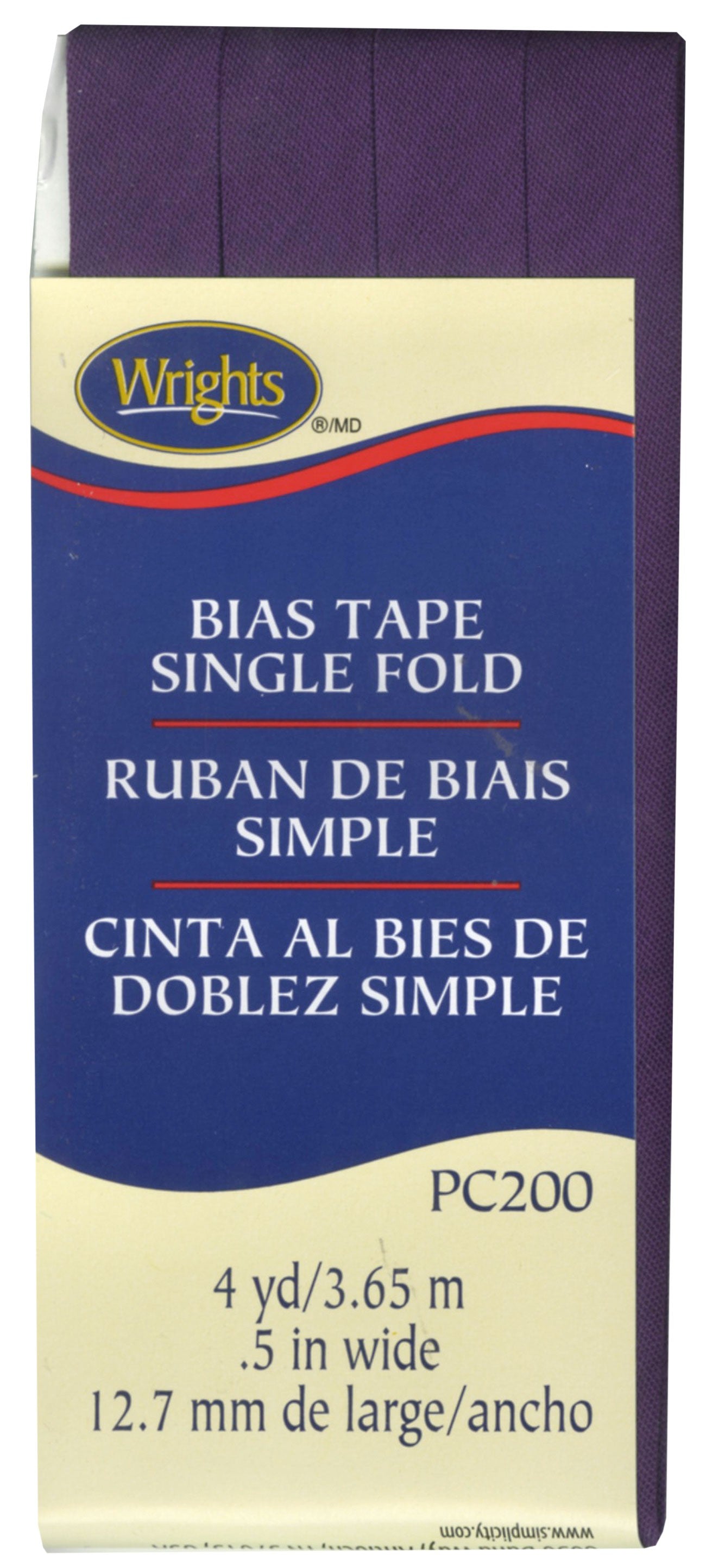 Single Fold Bias Tape Plum