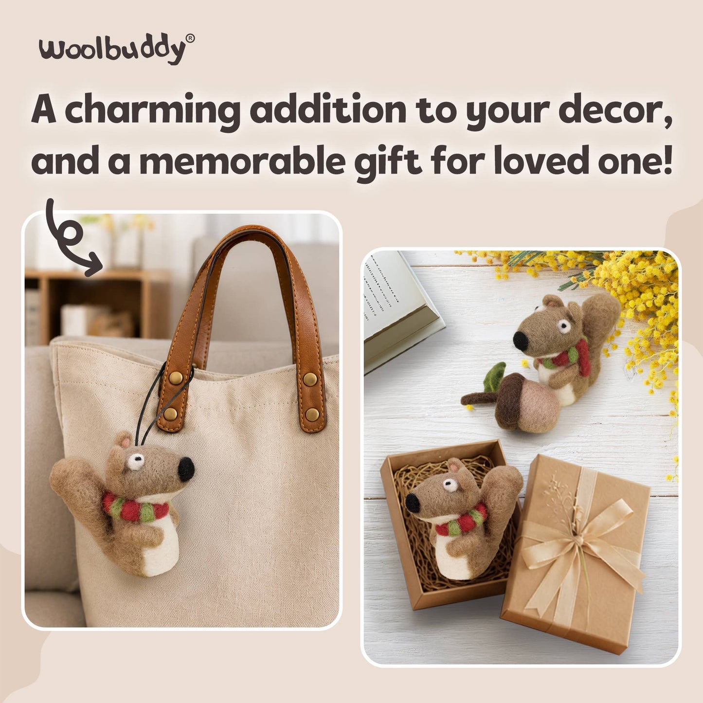 Beginner Squirrel Needle Felting Kit – DIY Craft Gift