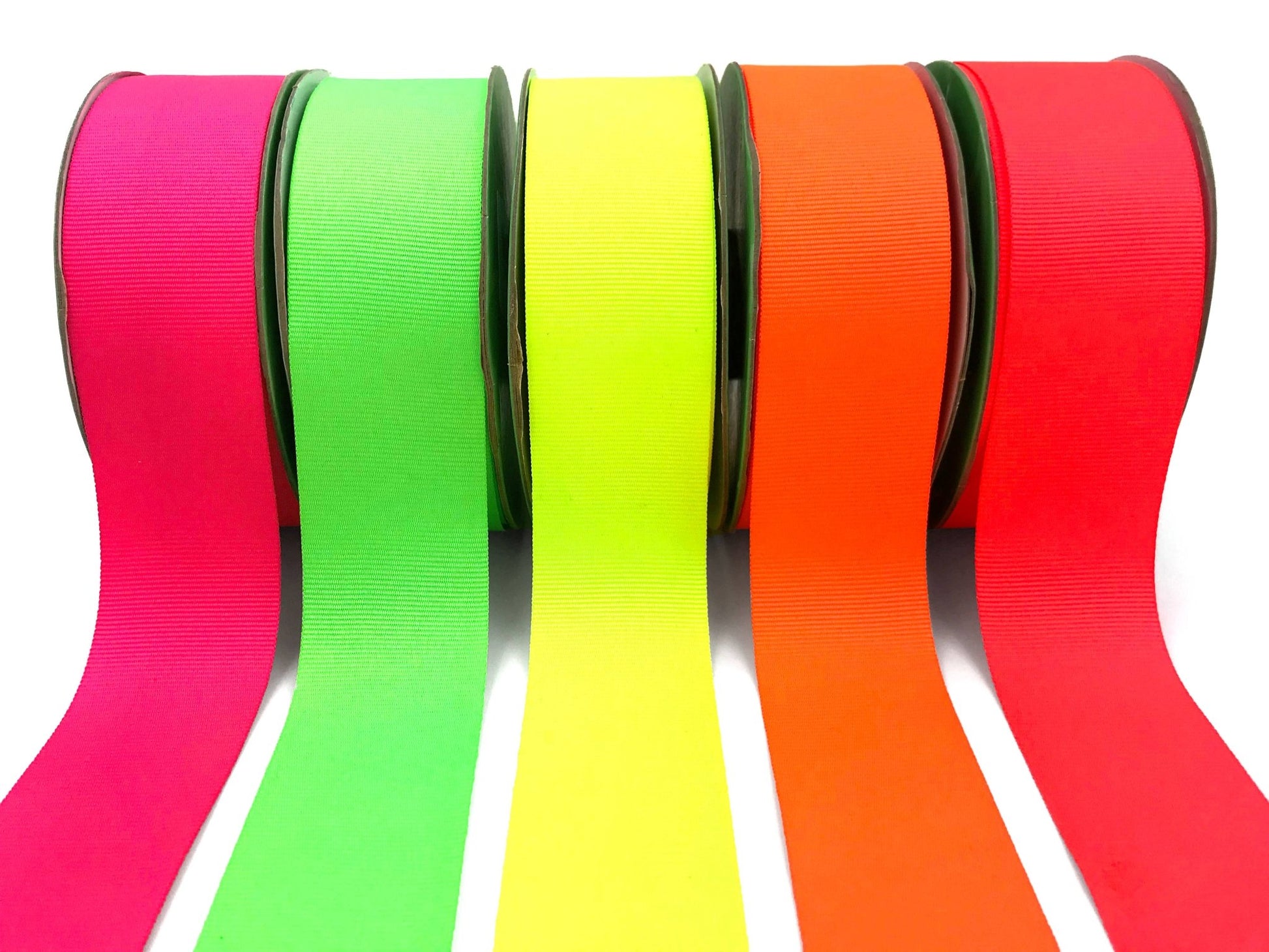 1.5" Neon Fuchsia Woven Grosgrain Ribbon - SOLD IN 1/4 YARD INCREMENTS - homesewn