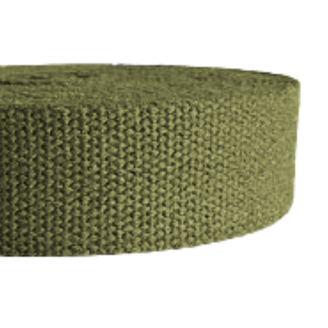 1.5" x 50 Yard Army Green Heavy Cotton Webbing for Bag Belt - homesewn