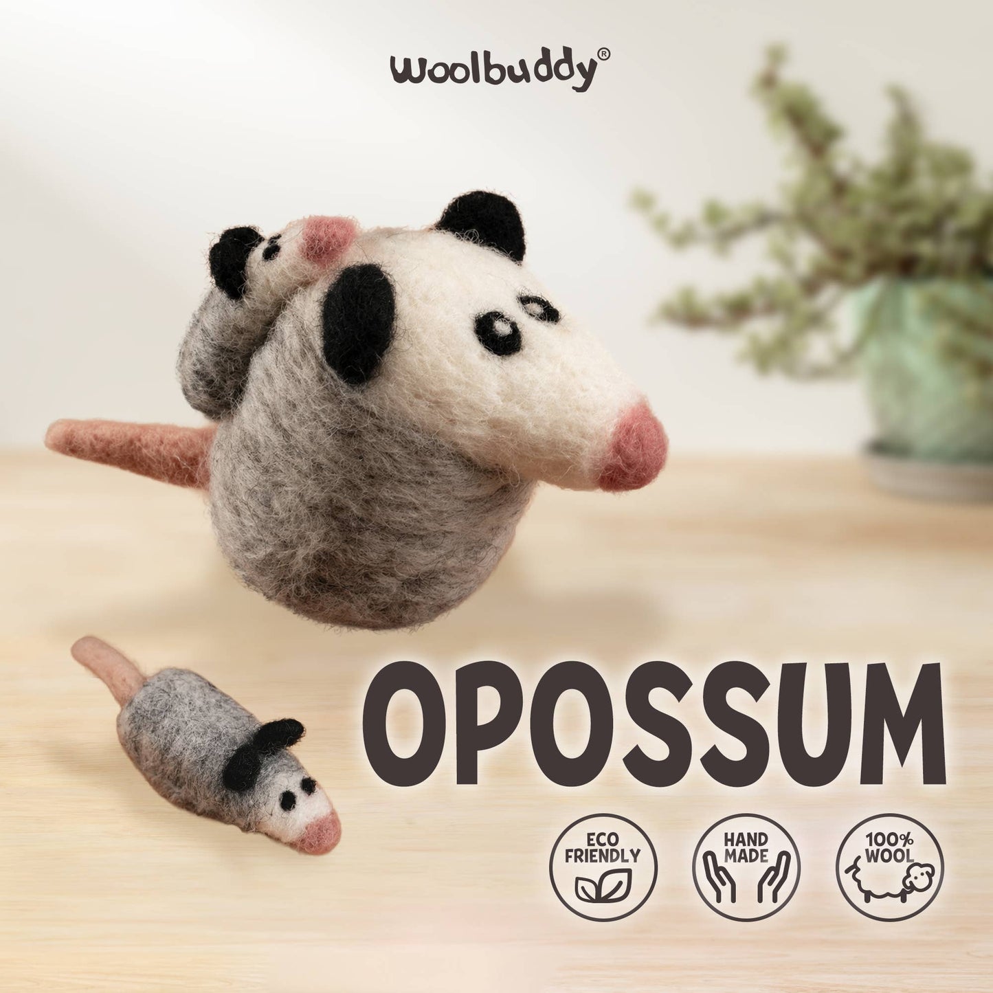 Beginner Opossum Needle Felting Kit – DIY Craft Gift