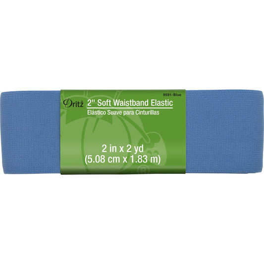 2" Soft Waistband Elastic - Blue - homesewn