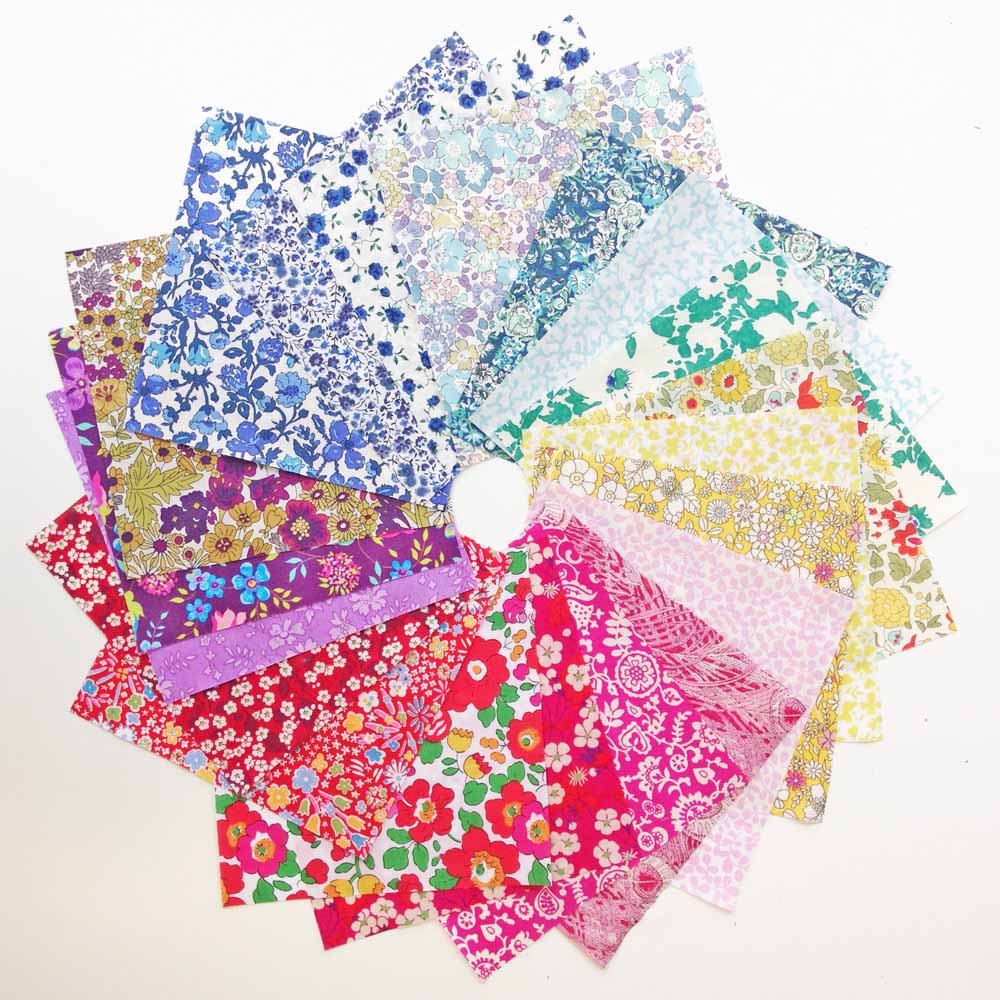 20 Pcs Liberty Tana Lawn Assorted 5″ Charm Squares - homesewn